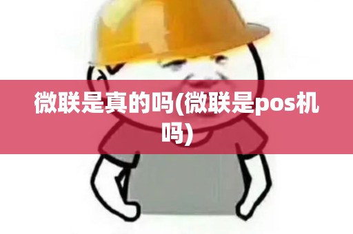 微联是真的吗(微联是pos机吗)