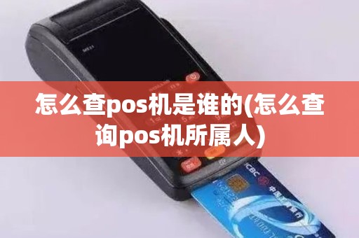 怎么查pos机是谁的(怎么查询pos机所属人)