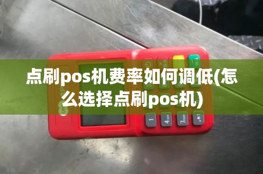 点刷pos机费率如何调低(怎么选择点刷pos机)
