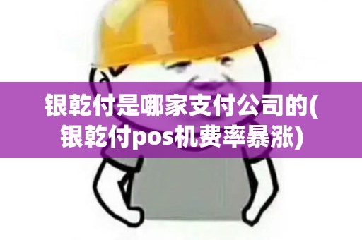 银乾付是哪家支付公司的(银乾付pos机费率暴涨)