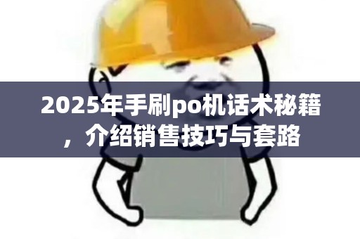 2025年手刷po机话术秘籍，介绍销售技巧与套路