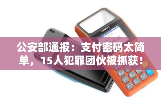 公安部通报:支付密码太简单,15人犯罪团伙被抓获! 公安部通报:支付密码太简单,15人犯罪团伙被抓获!