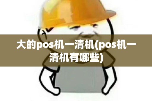 大的pos机一清机(pos机一清机有哪些)