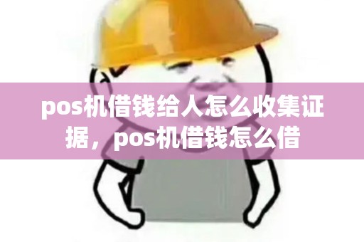 pos机借钱给人怎么收集证据，pos机借钱怎么借