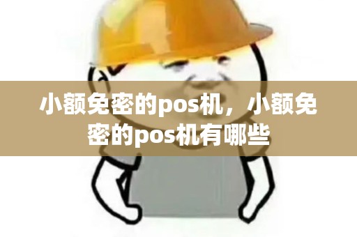小额免密的pos机，小额免密的pos机有哪些