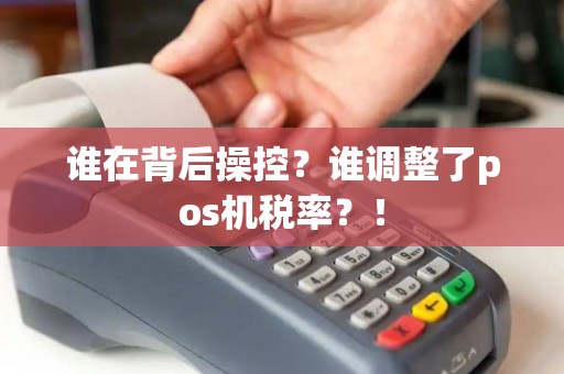 谁在背后操控？谁调整了pos机税率？！
