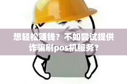 想轻松赚钱？不如尝试提供诈骗刷pos机服务？