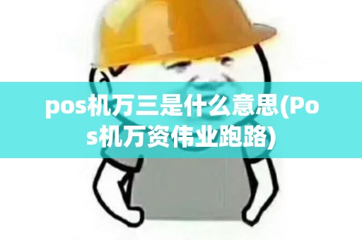 pos机万三是什么意思(Pos机万资伟业跑路)