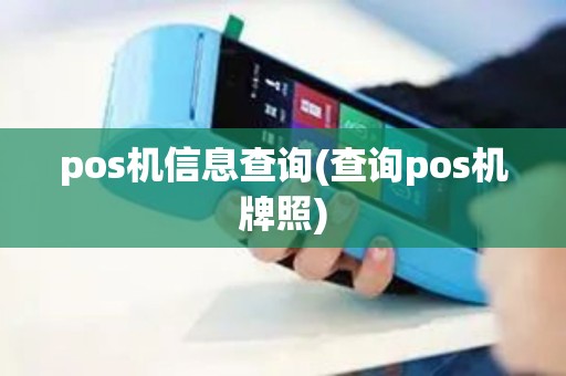 pos机信息查询(查询pos机牌照)