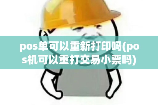 pos单可以重新打印吗(pos机可以重打交易小票吗)