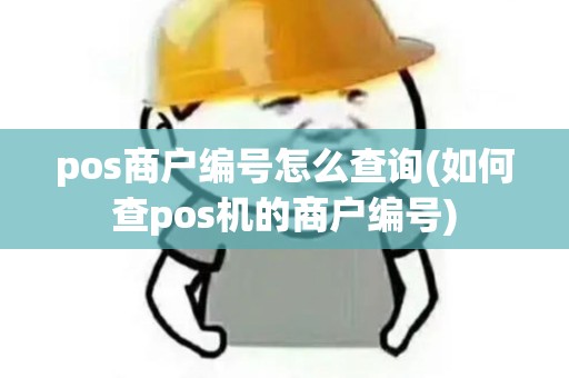pos商户编号怎么查询(如何查pos机的商户编号)