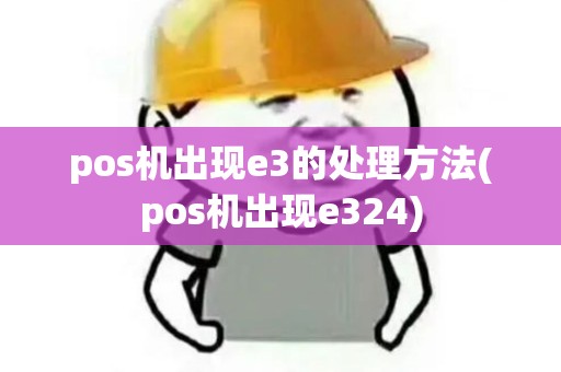 pos机出现e3的处理方法(pos机出现e324)