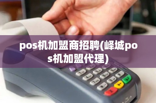 pos机加盟商招聘(峄城pos机加盟代理)