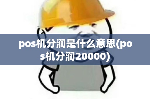 pos机分润是什么意思(pos机分润20000) pos机分润是什么意思(pos机分润20000)