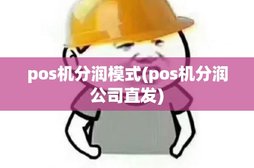 pos机分润模式(pos机分润公司直发)