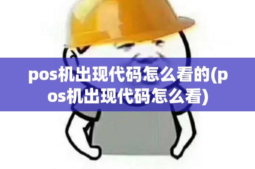 pos机出现代码怎么看的(pos机出现代码怎么看)