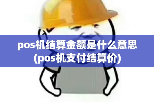 pos机结算金额是什么意思(pos机支付结算价)