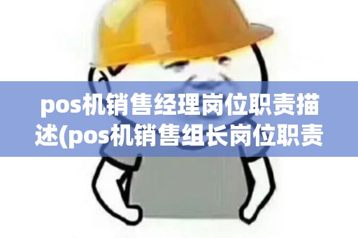 pos机销售经理岗位职责描述(pos机销售组长岗位职责)